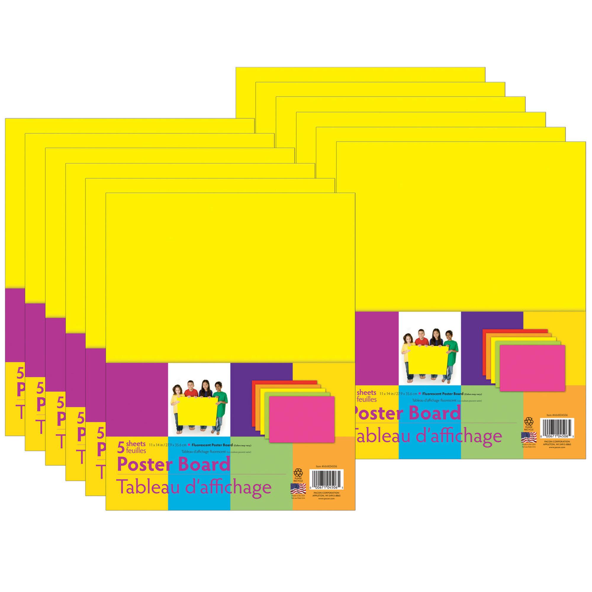UCreate® 11" x 14" Neon Poster Board, 12 Packs of 5